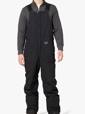 Amazon Essentials Black Fleece-Lined water resistant snow bib size large